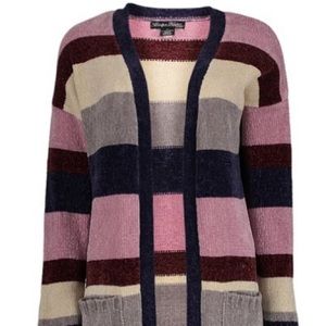 Pink & Grey Pocket Chenille Open Duster